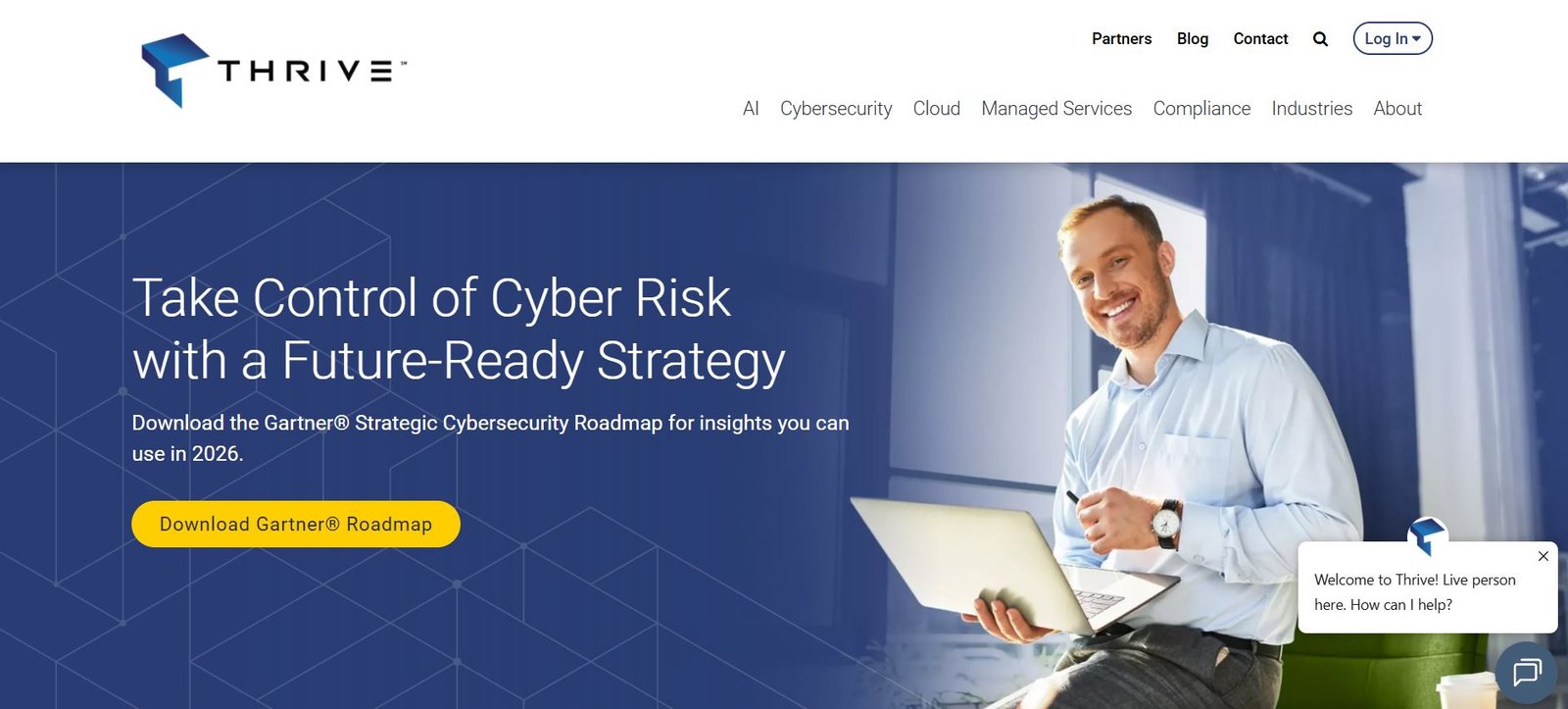 Thrive managed service provider for financial firms Boston homepage screenshot