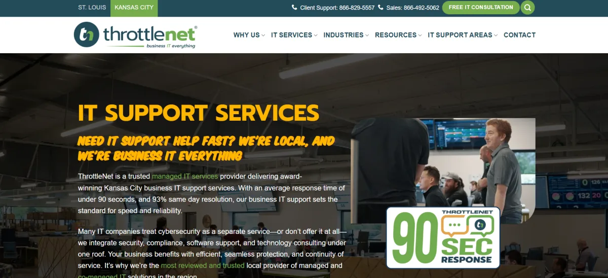 ThrottleNet healthcare IT support in Kansas City homepage