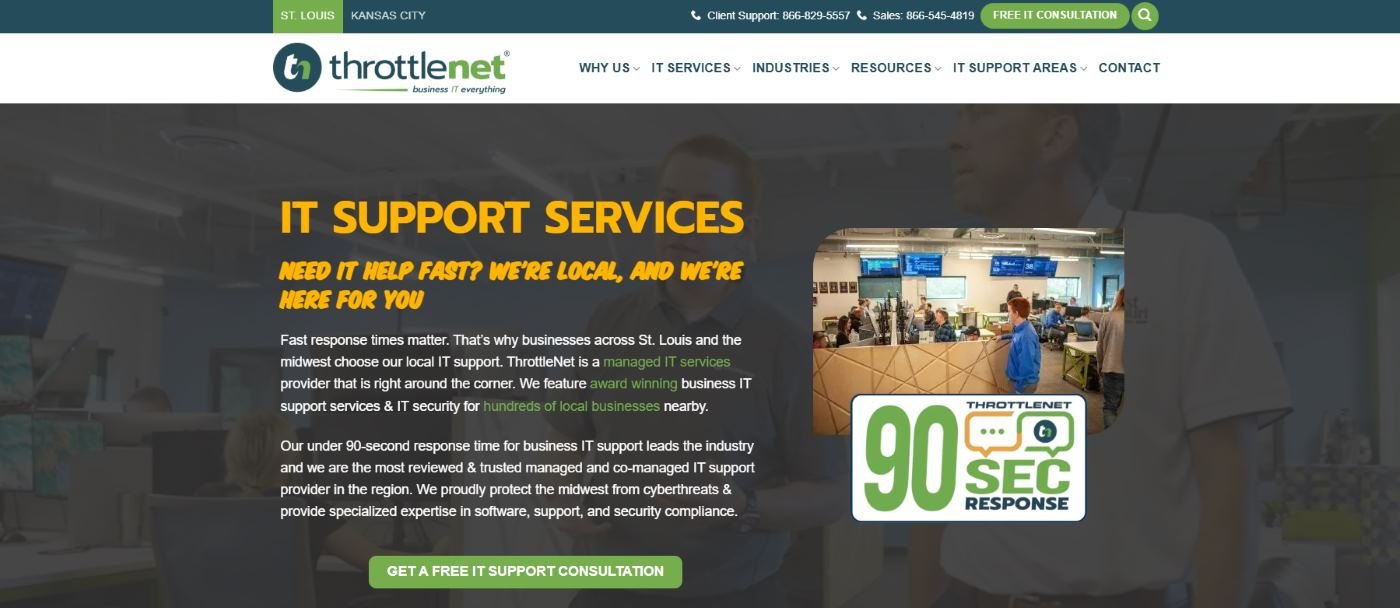 ThrottleNet managed IT for law firms in St. Louis homepage