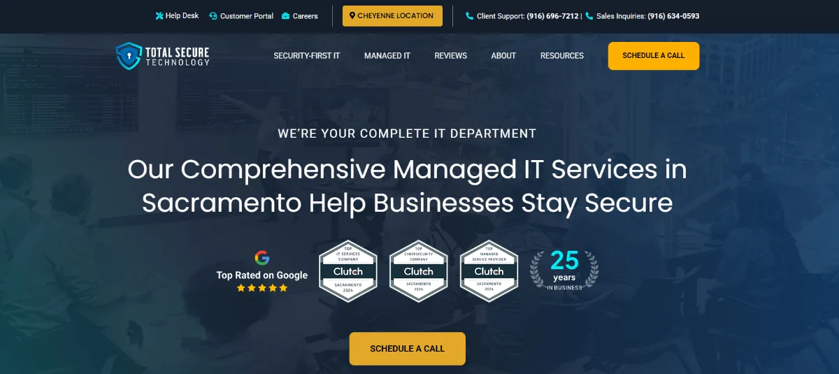 Total Secure Technology security-first MSSP in Sacramento — homepage