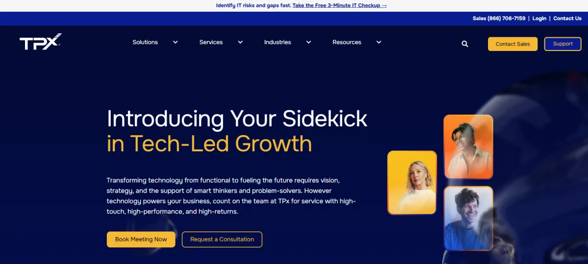 TPx Communications homepage — Austin-headquartered healthcare MSP, ranked #2 by itreviews.co with Trust Score 8.0/10