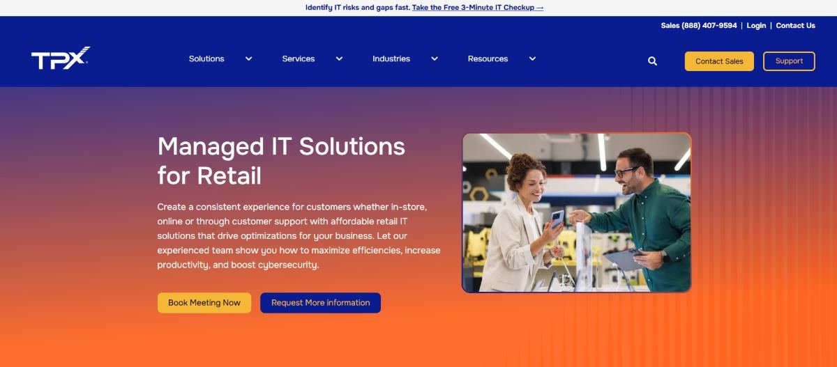 TPx Communications retail managed IT provider homepage