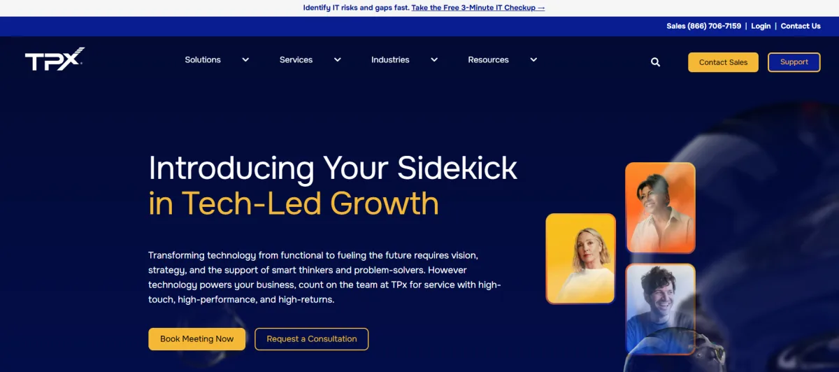 TPx Communications managed IT services Austin homepage screenshot