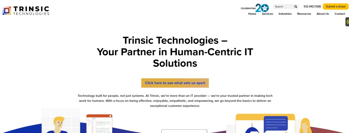 Trinsic Technologies managed IT services for startups in Austin TX, homepage