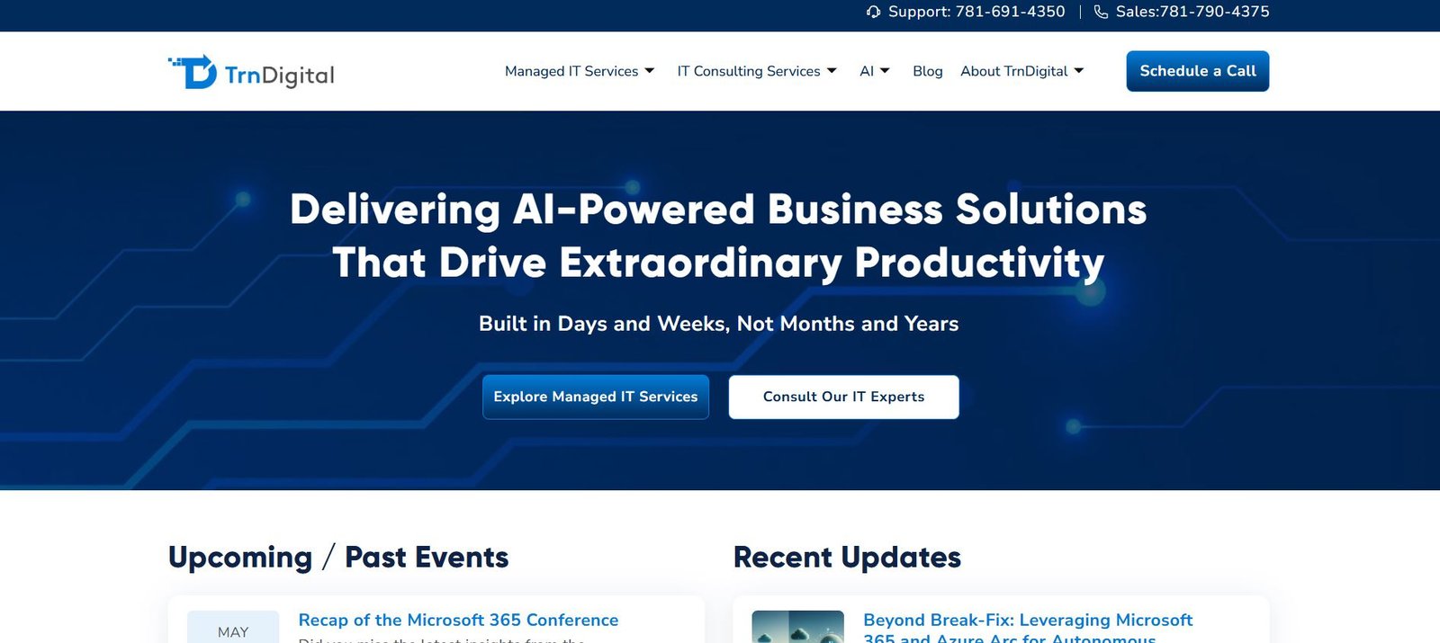 TRN Digital managed IT services for pharma and biotech in Boston homepage