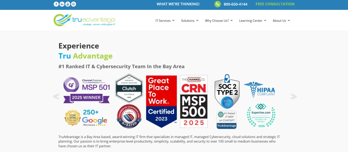 TruAdvantage managed IT and cybersecurity for San Francisco financial services homepage