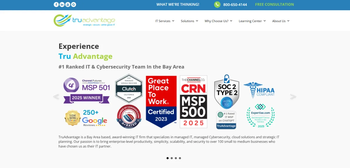 TruAdvantage managed IT services for law firms in San Francisco homepage