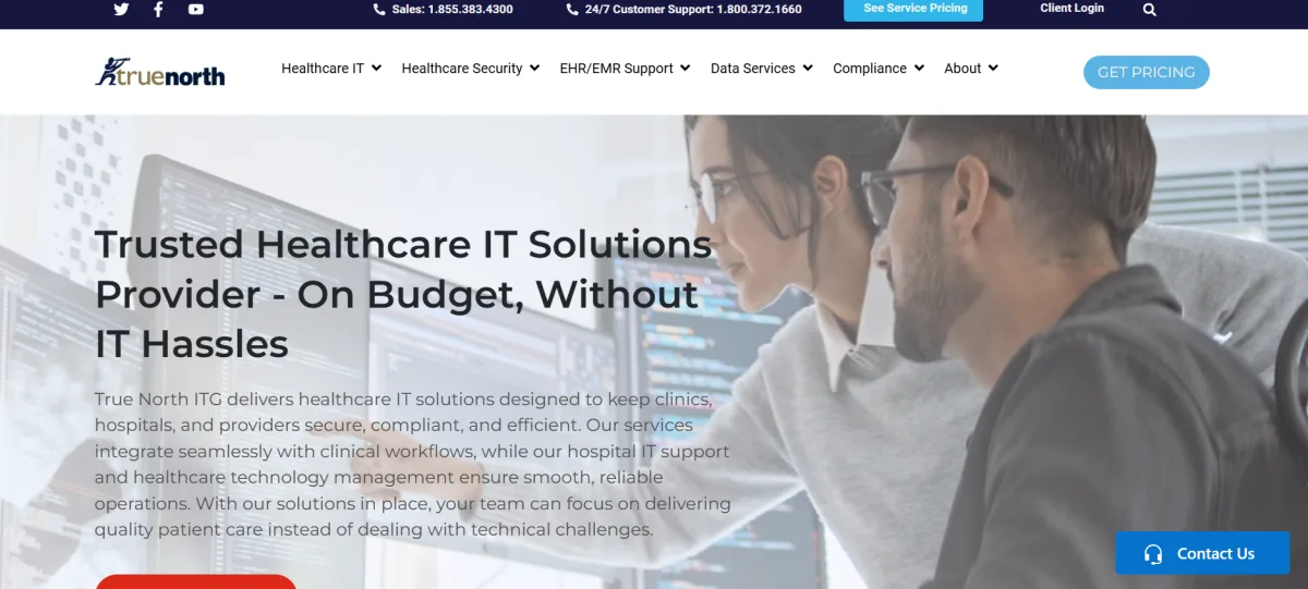 TrueNorth ITG healthcare IT services in The Woodlands — homepage