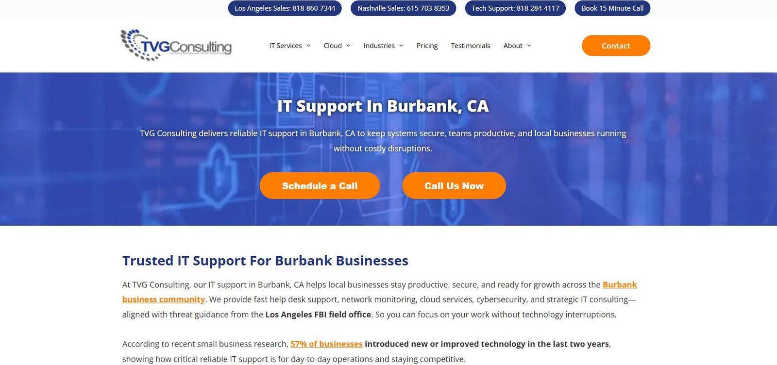 TVG Consulting managed IT services for healthcare in Nashville homepage