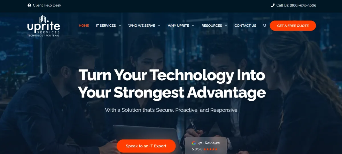 Uprite Services managed IT for law firms in Houston - homepage