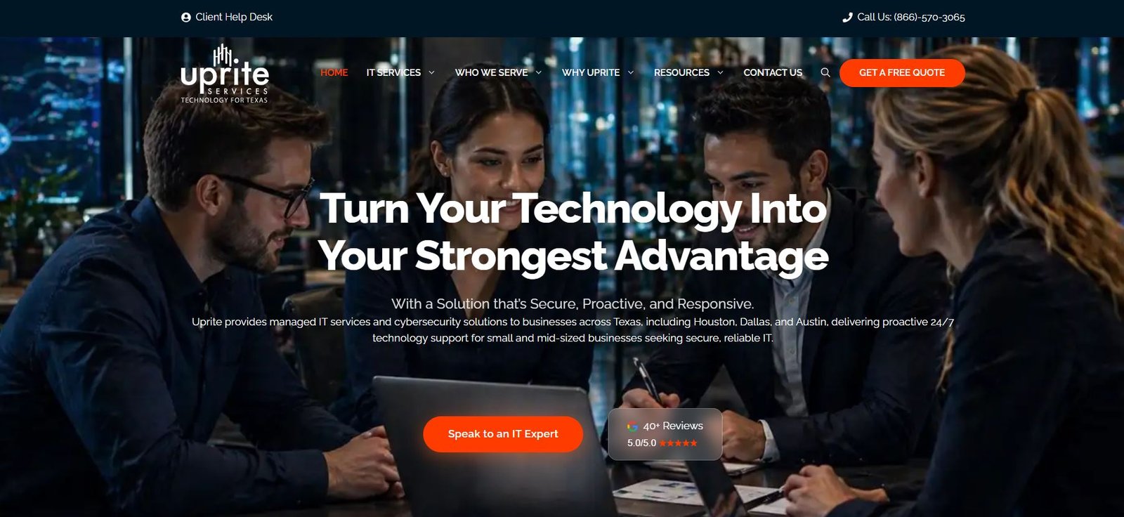 Uprite Services managed IT for legal firms in San Antonio homepage