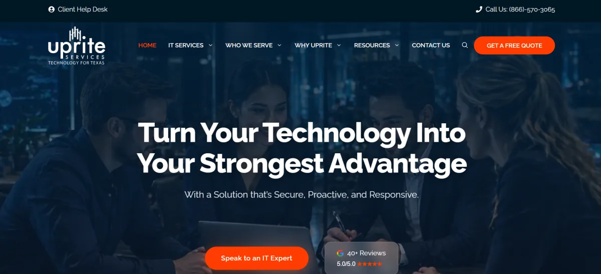 Uprite Services managed IT services in Houston — homepage
