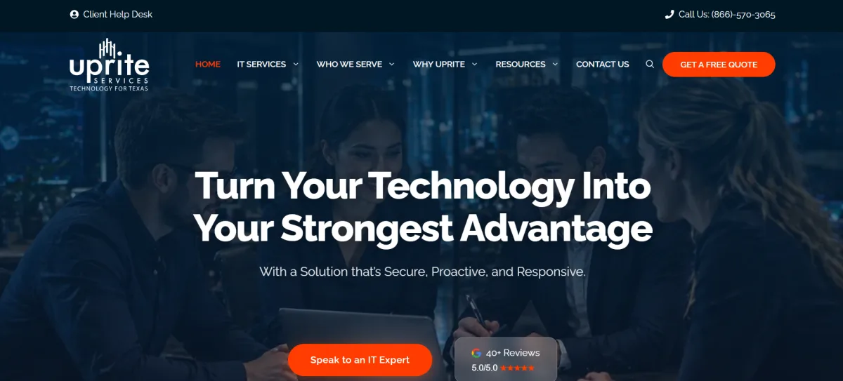 Uprite Services healthcare IT services in Houston — homepage