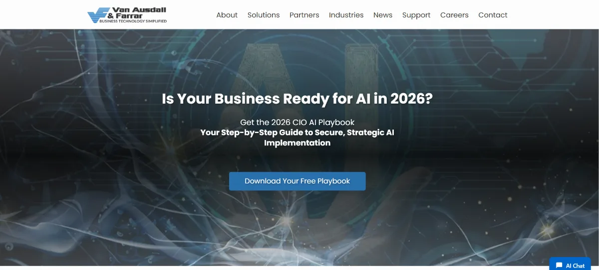 Van Ausdall & Farrar healthcare technology in Indianapolis homepage