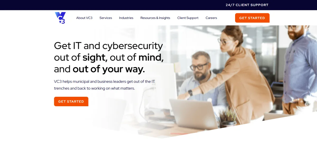 VC3 managed IT services transportation industry homepage