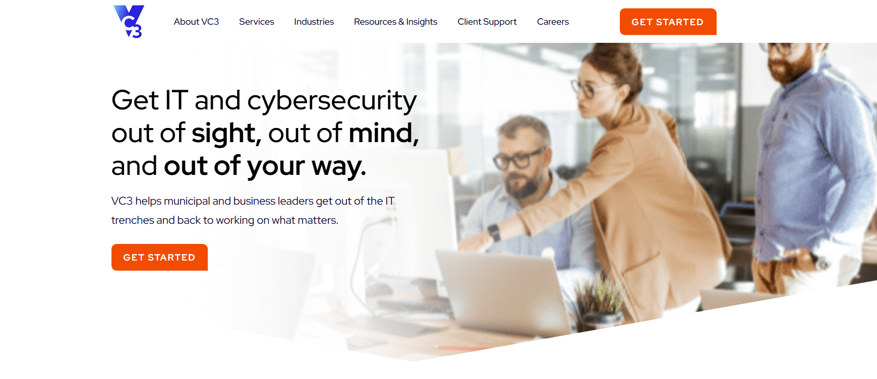 VC3 managed IT provider Columbia South Carolina homepage