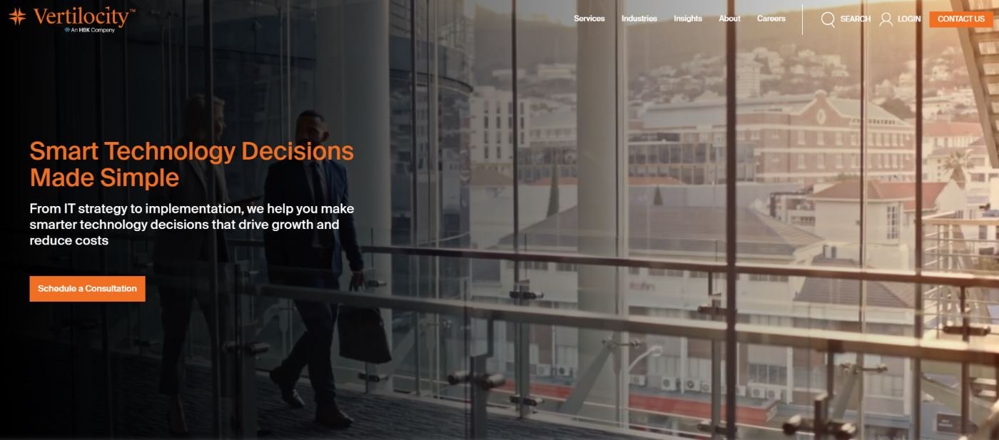 Vertilocity managed IT and ERP services Pittsburgh homepage
