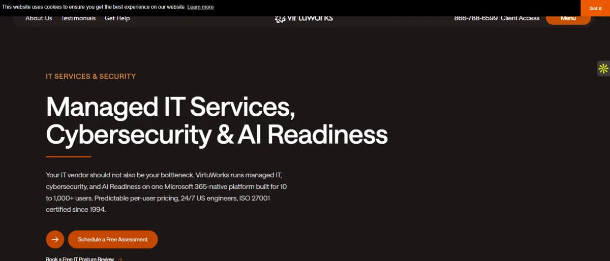 VirtuWorks managed IT services for law firms in Miami homepage