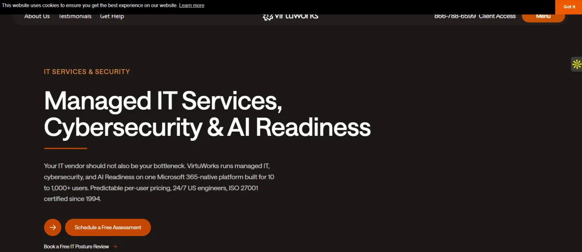 Virtuworks managed IT services in Miami - homepage
