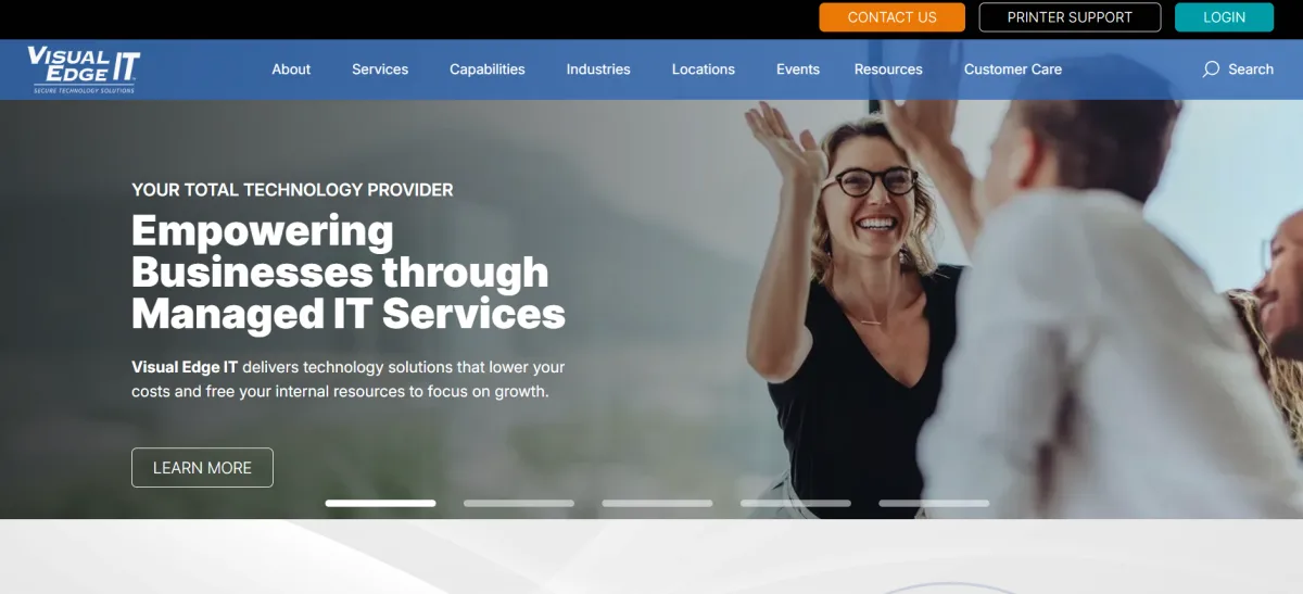 Visual Edge IT managed IT and print in Indianapolis homepage
