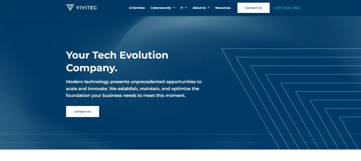 Vivitec AI cybersecurity managed IT Cincinnati homepage