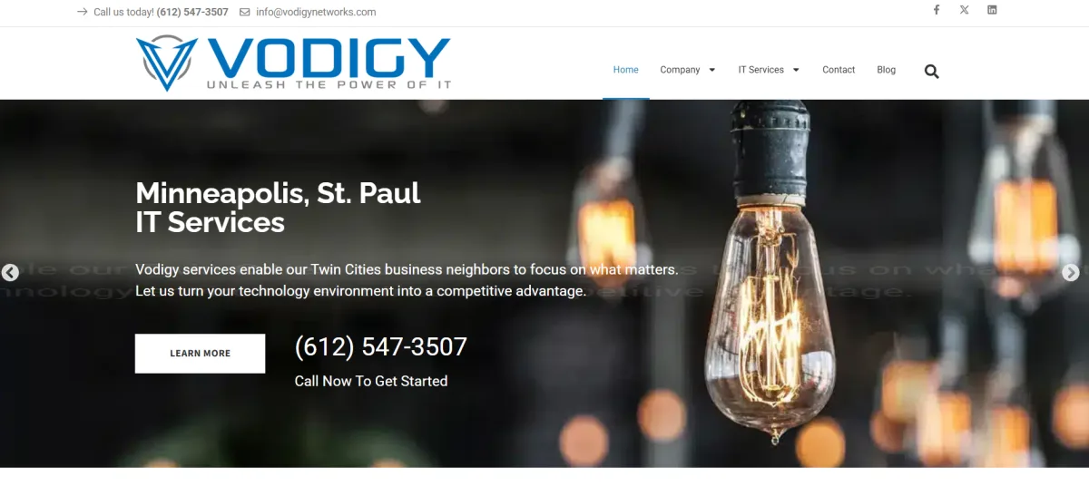 Vodigy Networks managed IT St Paul Minneapolis homepage