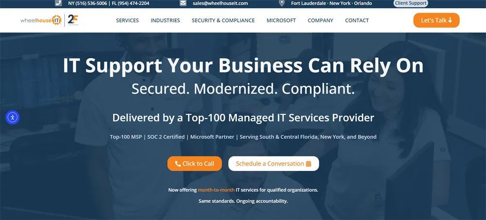 WheelHouse IT SOC 2 compliant managed IT for law firms Fort Lauderdale FL homepage