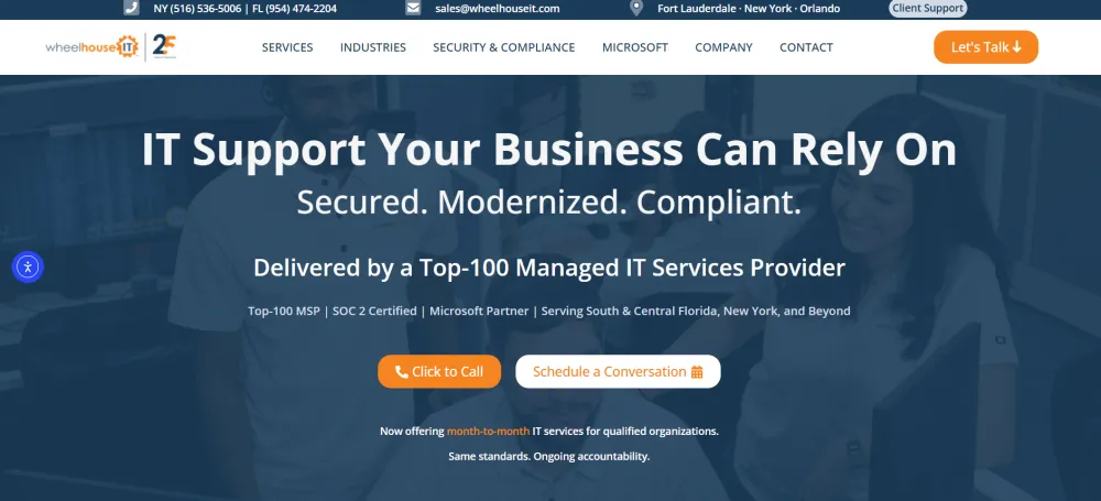 WheelHouse IT real estate managed IT Fort Lauderdale homepage