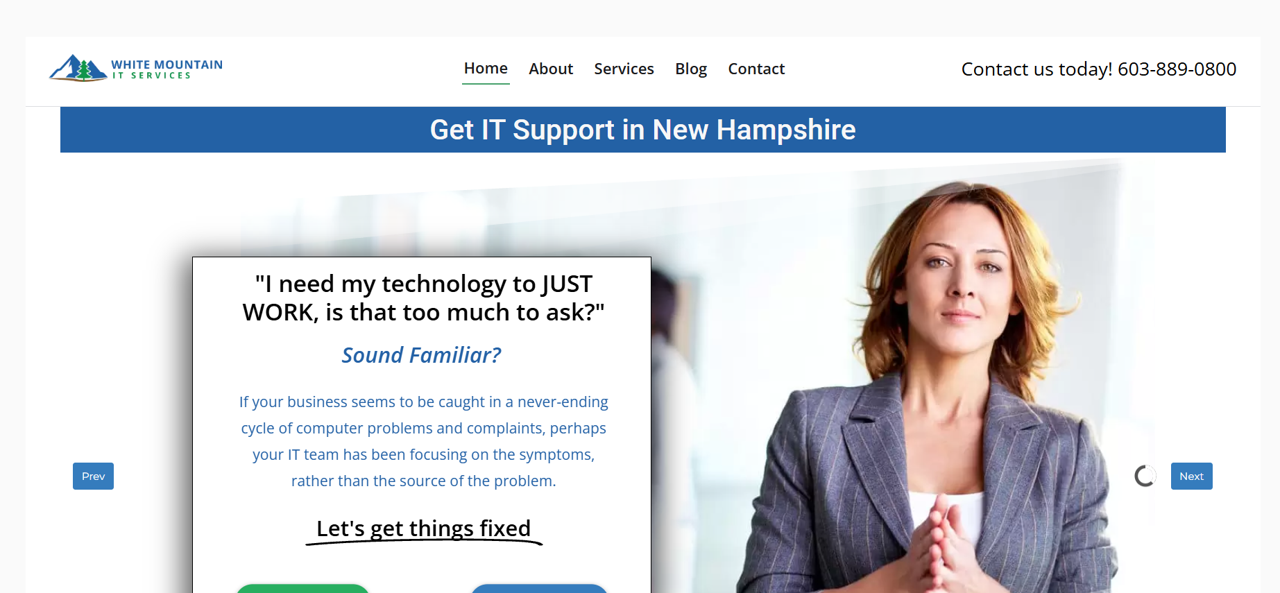 White Mountain IT Services managed IT services in Manchester, NH — homepage