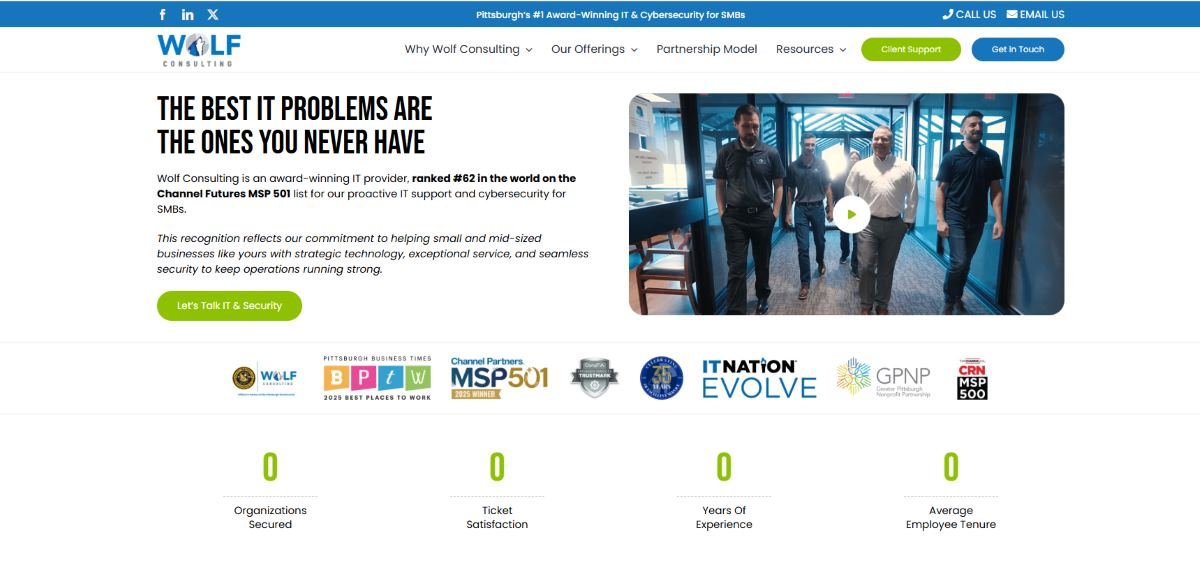 Wolf Consulting managed IT for financial services in Pittsburgh homepage