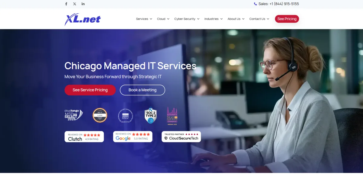 XL.net managed IT for financial services in Milwaukee homepage