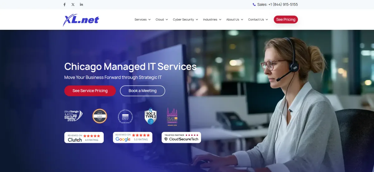 XL.net managed IT services healthcare Chicago homepage
