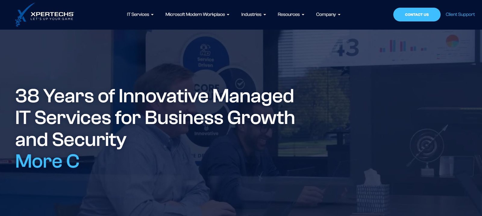 XPERTECHS Columbia MD managed IT MSP Baltimore homepage screenshot
