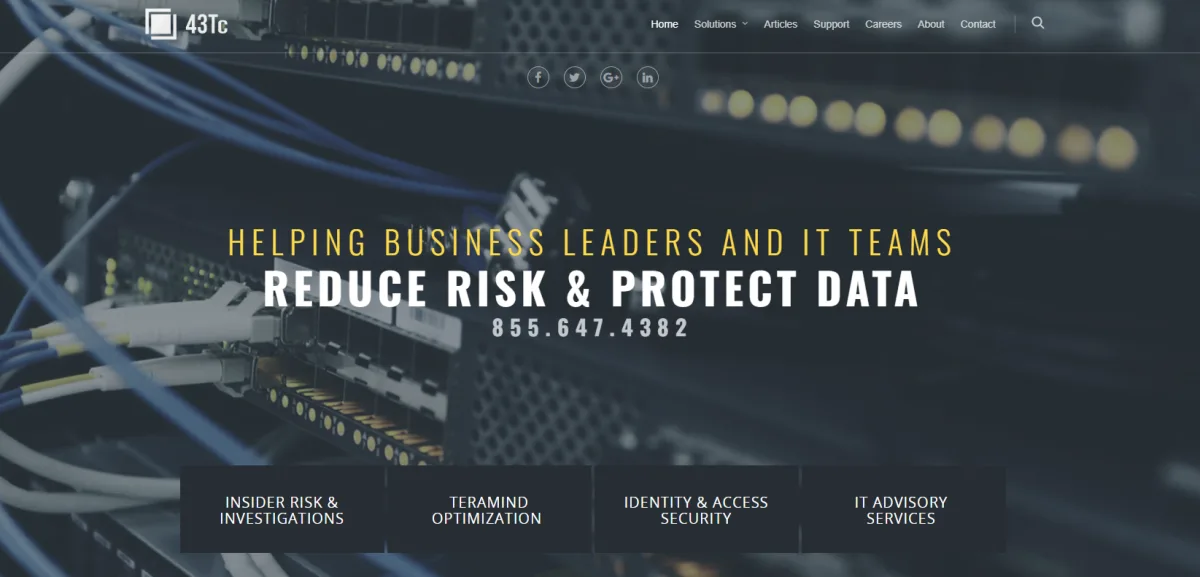 43Tc cybersecurity homepage