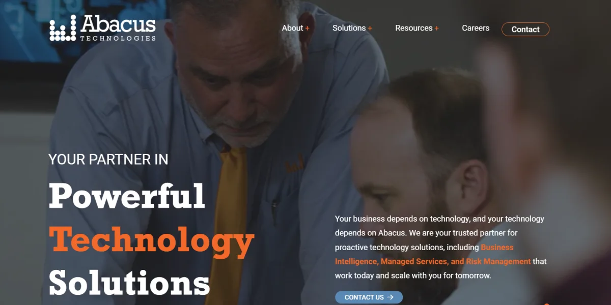 Abacus Technologies managed IT services for manufacturing Birmingham AL homepage