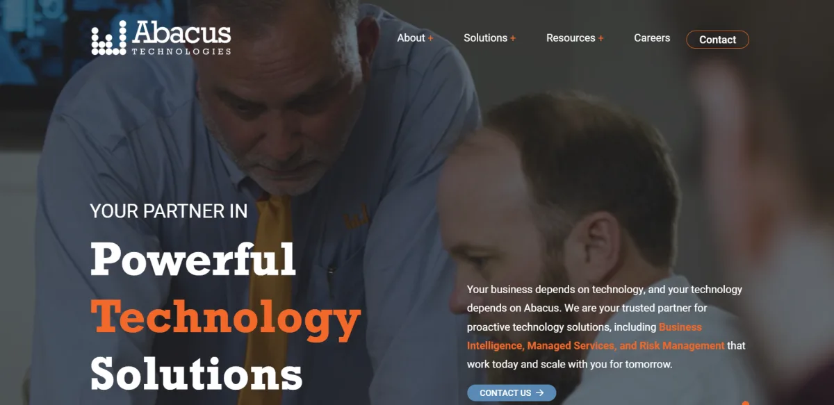 Abacus Technologies cybersecurity managed IT financial Birmingham AL homepage