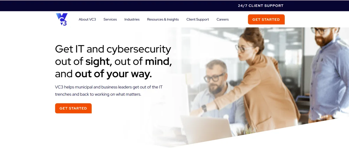 Aberdean Consulting VC3 managed IT and cybersecurity homepage, Madison WI