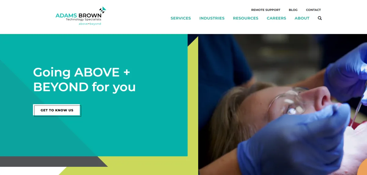Adams Brown Technology Specialists managed IT services financial Little Rock AR homepage