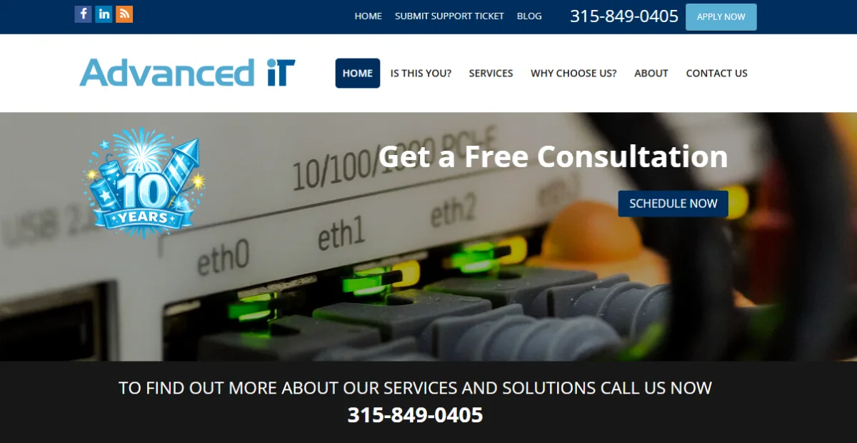 Advanced IT LLC managed IT services Solvay Syracuse NY — homepage