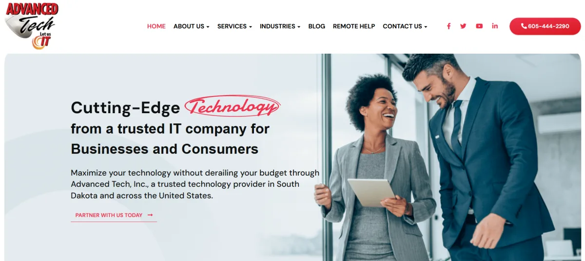 Advanced Tech Inc Sioux Falls managed IT manufacturing homepage