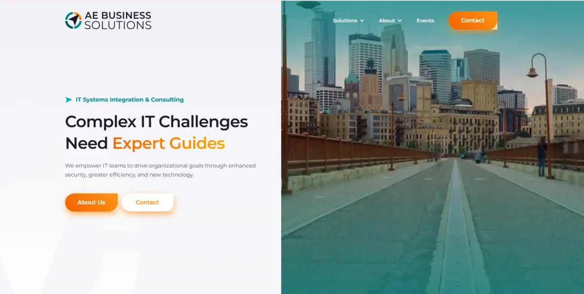 AE Business Solutions enterprise IT integration homepage, Madison WI
