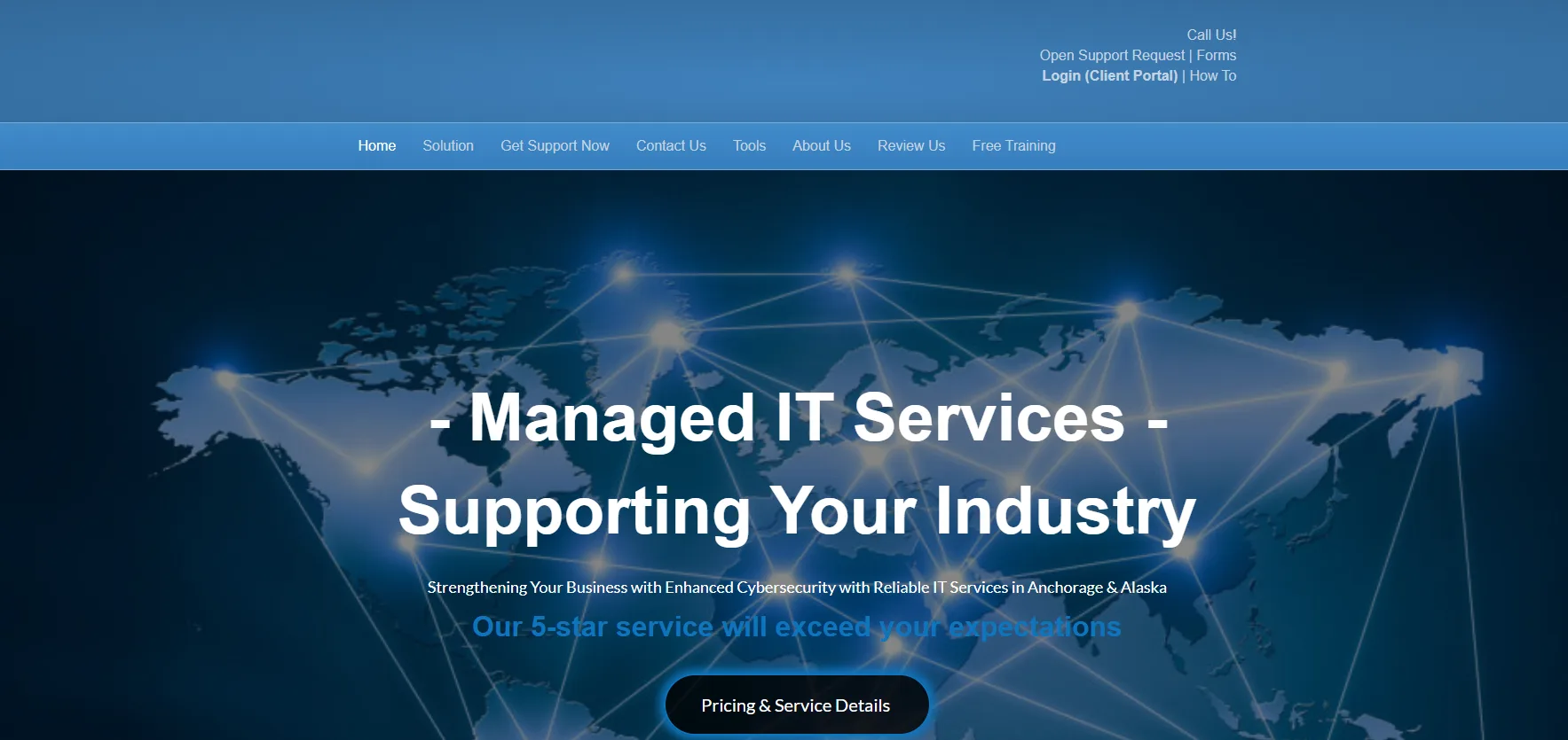Alaska Computer Support IT services Anchorage homepage