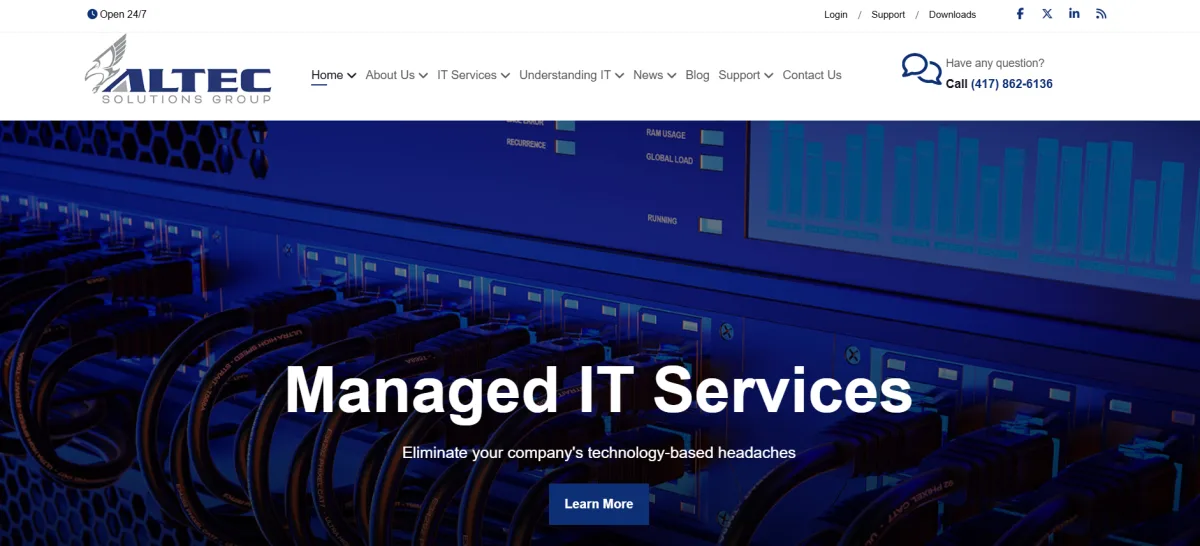 ALTEC Solutions Group managed IT services homepage