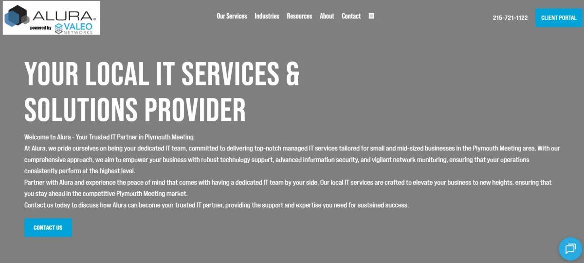 Alura Business Solutions Valeo Networks managed IT Plymouth Meeting Pennsylvania homepage