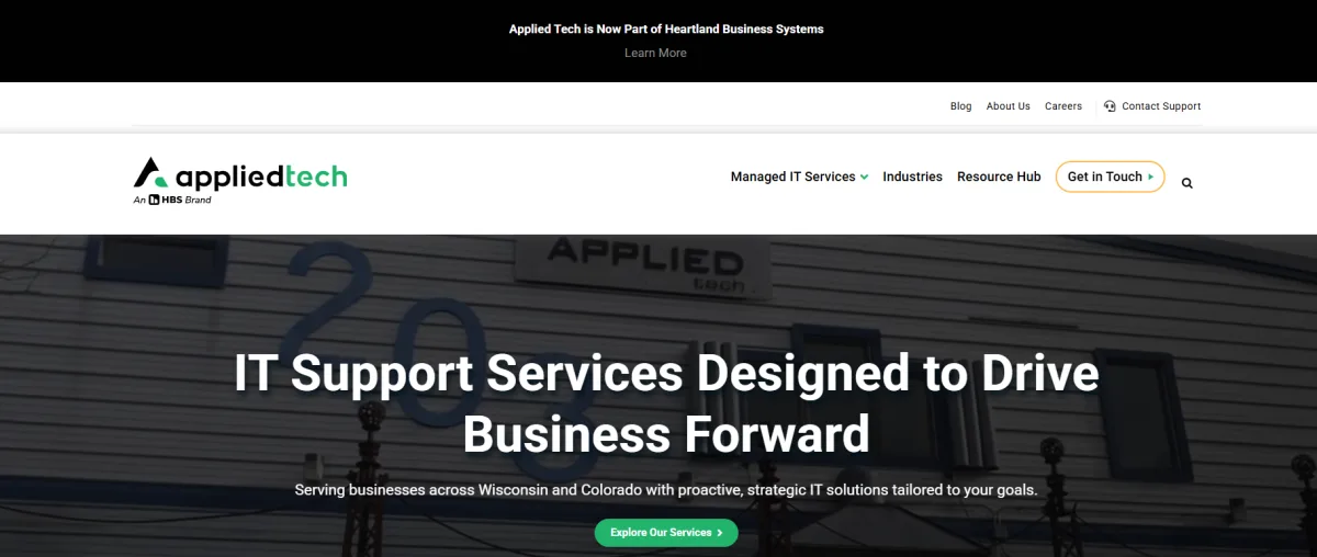 Applied Tech managed IT services for technology companies in Madison homepage
