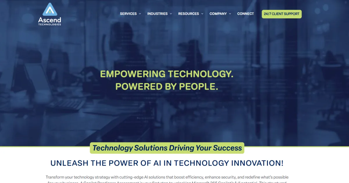 Ascend Technologies formerly Edafio managed IT North Little Rock homepage