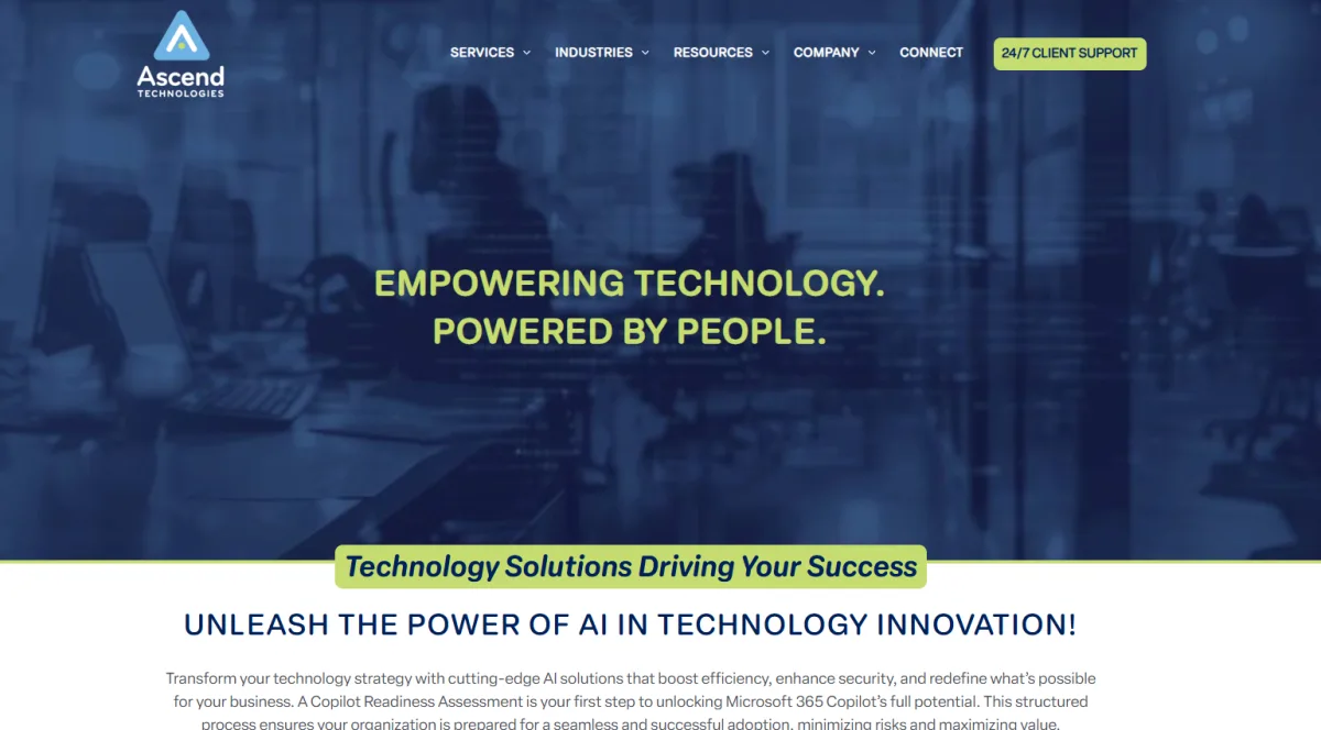 Ascend Technologies formerly Edafio North Little Rock Arkansas managed IT homepage