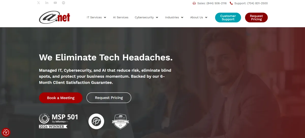 AT-NET Services managed IT services Knoxville homepage