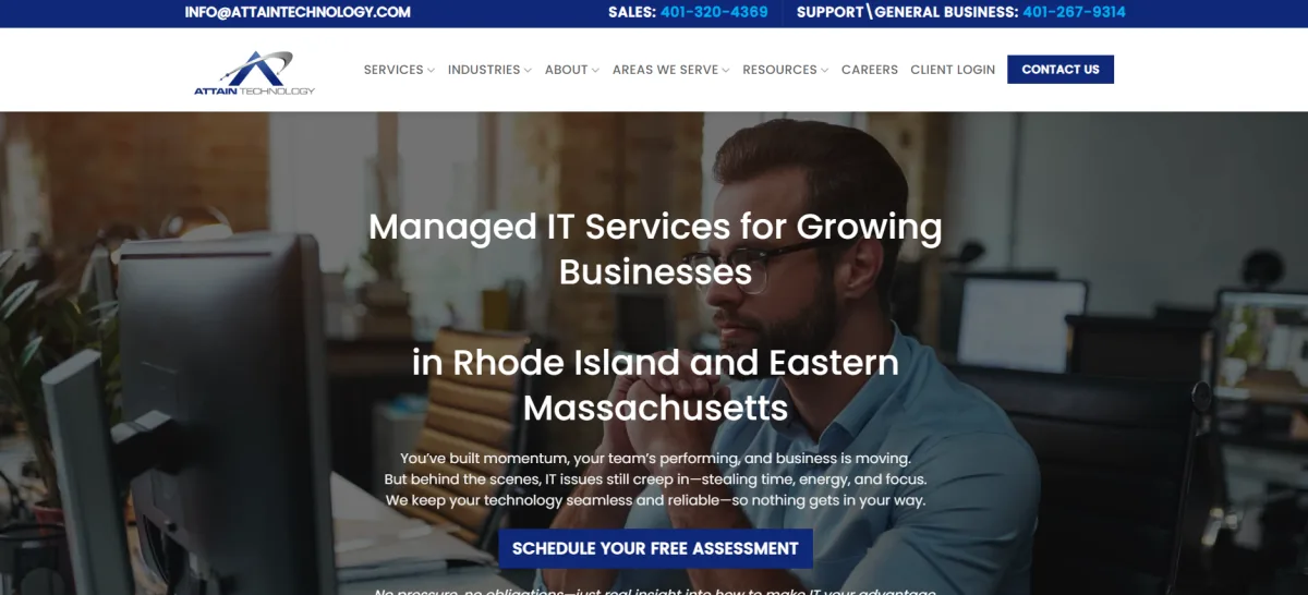 Attain Technology Providence Rhode Island managed IT services homepage