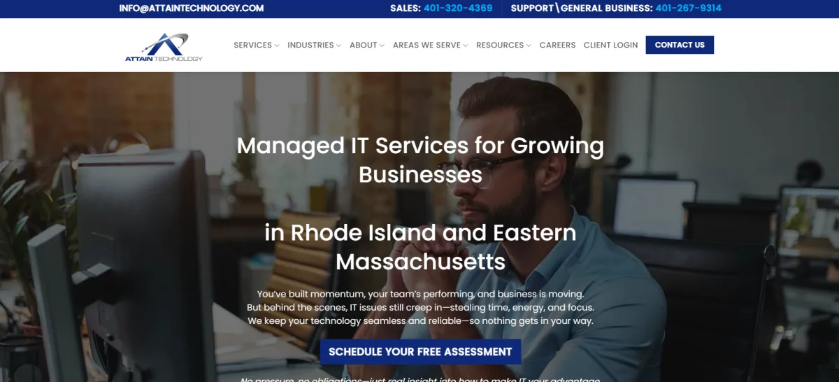 Attain Technology Providence Rhode Island managed IT services homepage